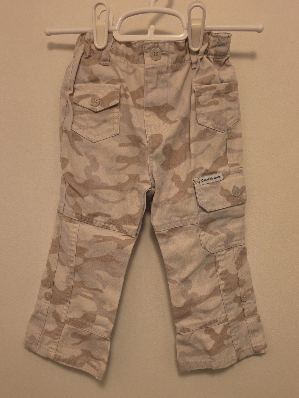 Calvin Klein Jeans Girls Tan Beige Camo Cargo Pants